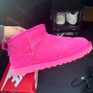 Pink Ugg ultra mini boots